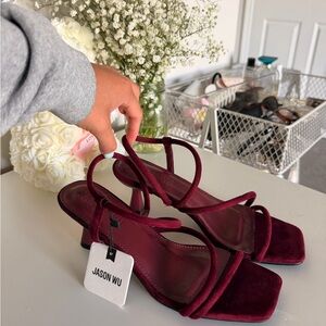 Jason Wu Deep Red Strappy Heels